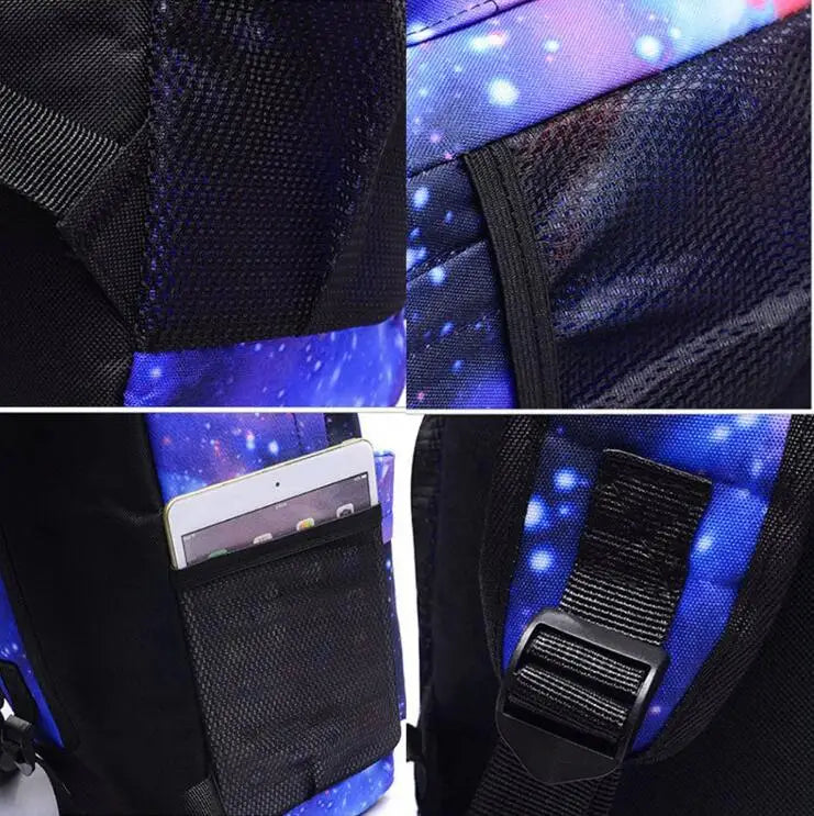 3pcs CR7 Backpacks Simple Style Lightweight