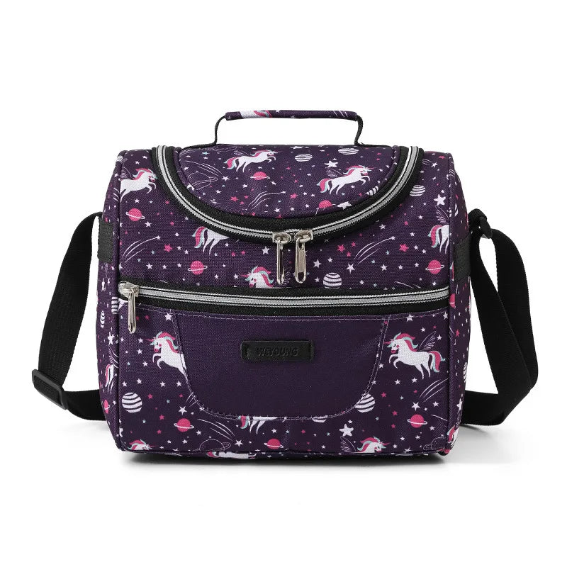 Lunch Bags Portable Outdoor Picnic Office School Insulation Bag with Shoulder Strap