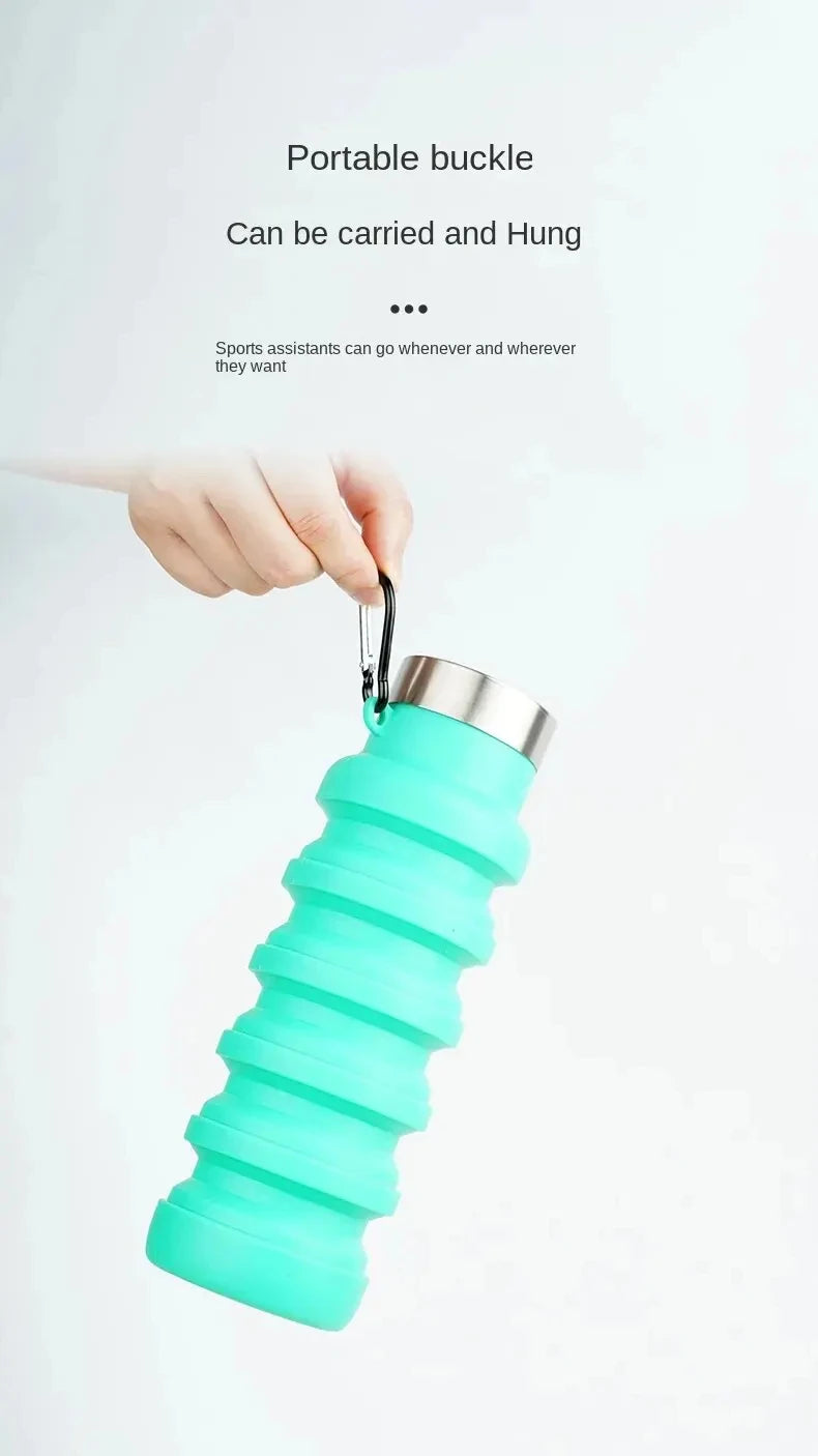 Collapsible Silicone Water Bottle – BPA-Free, Space-Saving, Reusable & Travel-Friendly Design