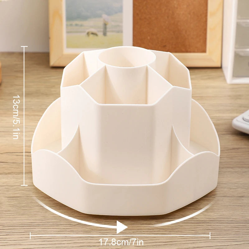 Large Capacity Plastic Rotating Pen Holder Storage Box