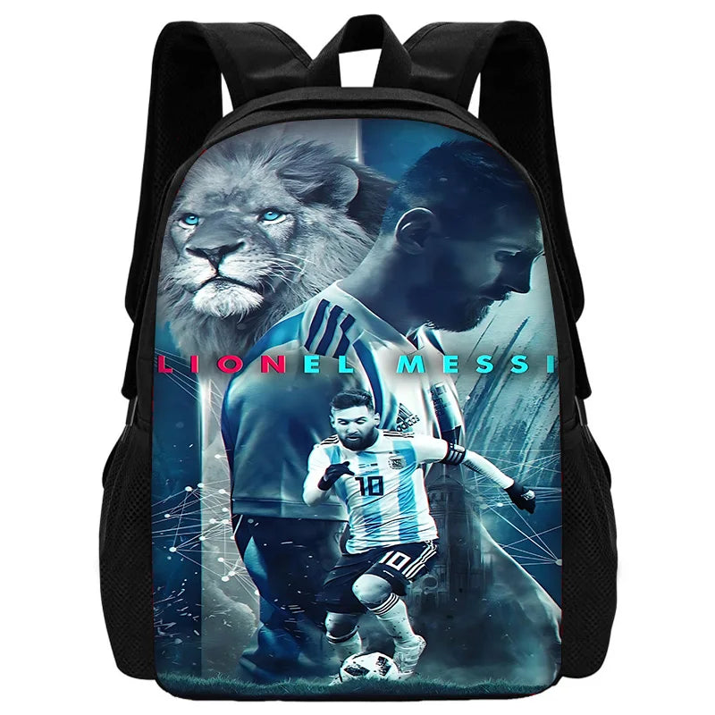 Football Star Child School Backpack With Shoulder Bag Pencil Bags