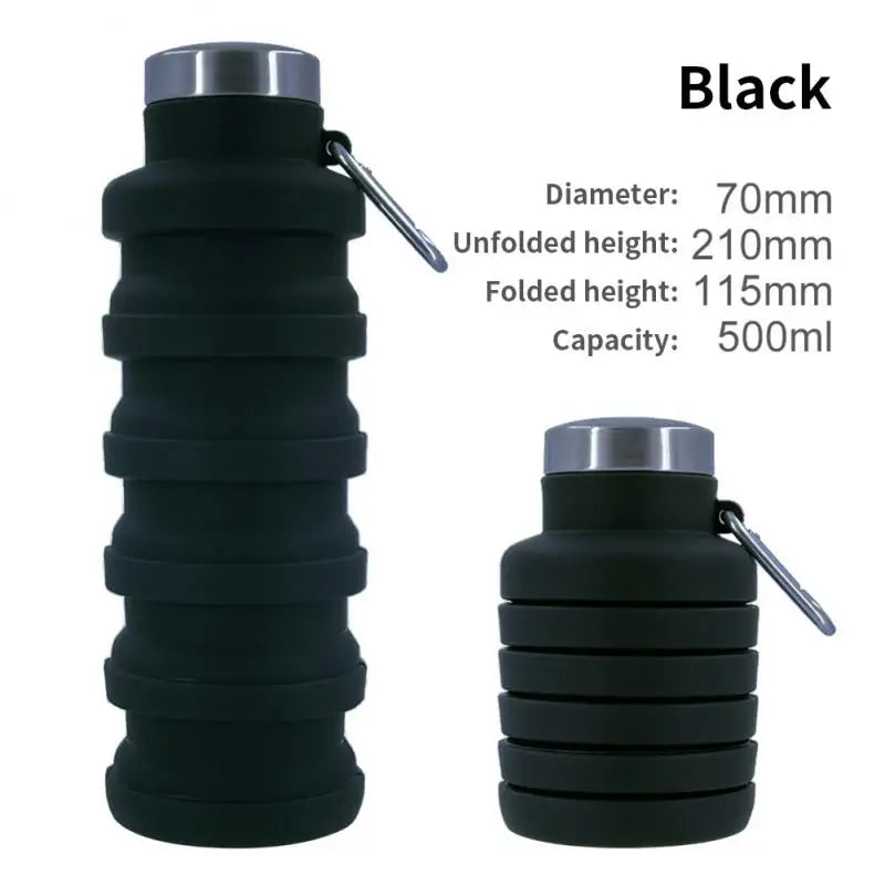 Collapsible Silicone Water Bottle – BPA-Free, Space-Saving, Reusable & Travel-Friendly Design