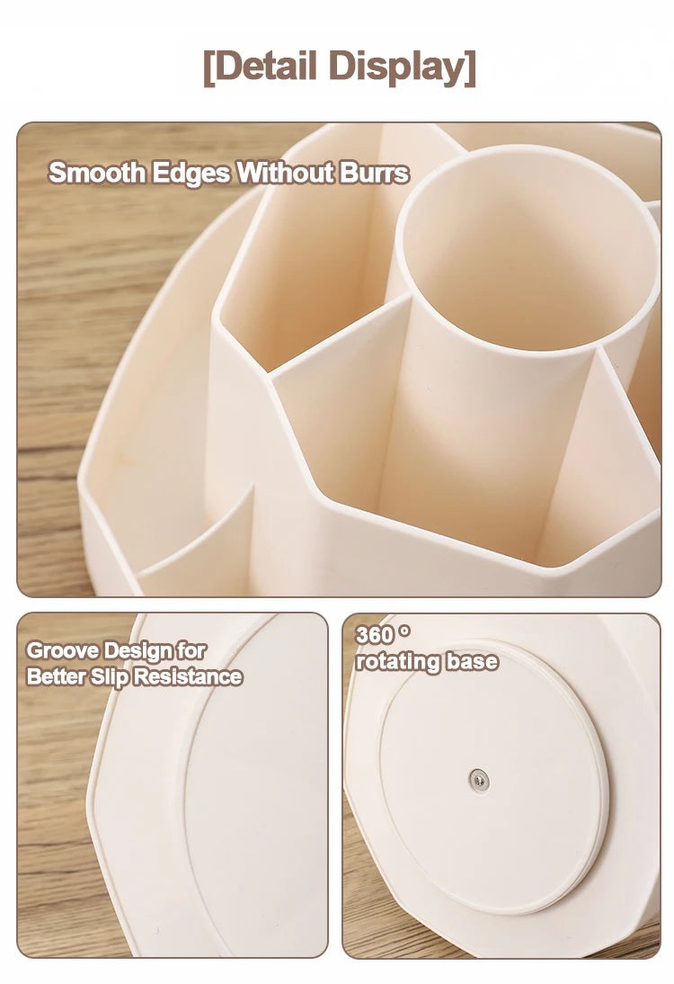Large Capacity Plastic Rotating Pen Holder Storage Box