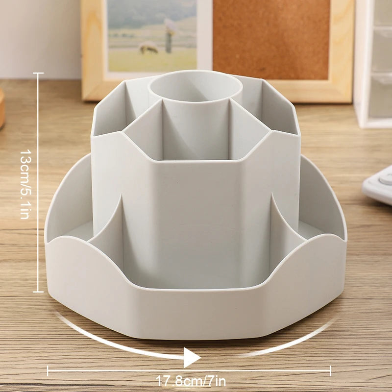 Large Capacity Plastic Rotating Pen Holder Storage Box