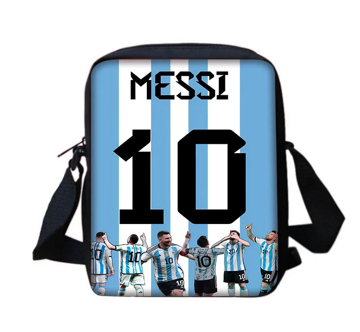 Football Star Child School Backpack With Shoulder Bag Pencil Bags