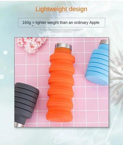 Collapsible Silicone Water Bottle – BPA-Free, Space-Saving, Reusable & Travel-Friendly Design