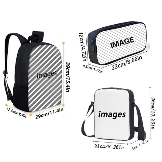 Football Star Child School Backpack With Shoulder Bag Pencil Bags