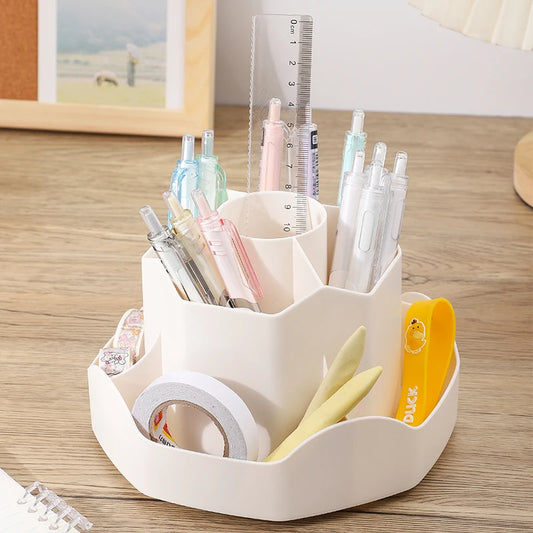 Large Capacity Plastic Rotating Pen Holder Storage Box