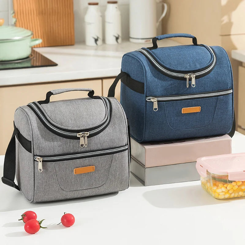 Lunch Bags Portable Outdoor Picnic Office School Insulation Bag with Shoulder Strap