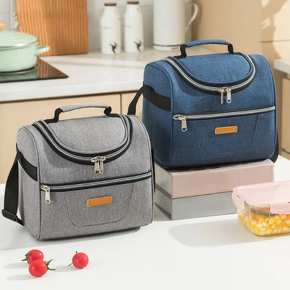 Lunch Bags Portable Outdoor Picnic Office School Insulation Bag with Shoulder Strap