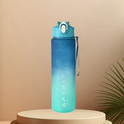 Motivational Time-Marked Sports Water Bottle – BPA-Free, Leak-Proof & Portable with Straw Lid