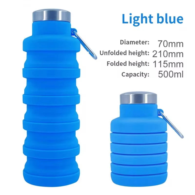 Collapsible Silicone Water Bottle – BPA-Free, Space-Saving, Reusable & Travel-Friendly Design