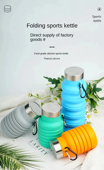 Collapsible Silicone Water Bottle – BPA-Free, Space-Saving, Reusable & Travel-Friendly Design