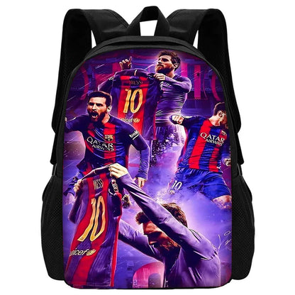 Football Star Child School Backpack With Shoulder Bag Pencil Bags