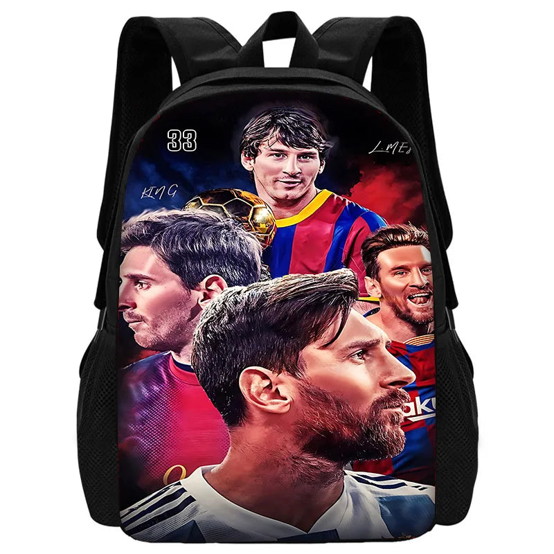 Football Star Child School Backpack With Shoulder Bag Pencil Bags