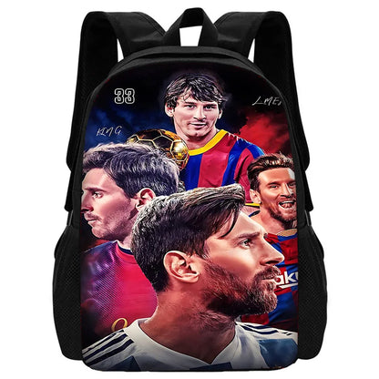 Football Star Child School Backpack With Shoulder Bag Pencil Bags