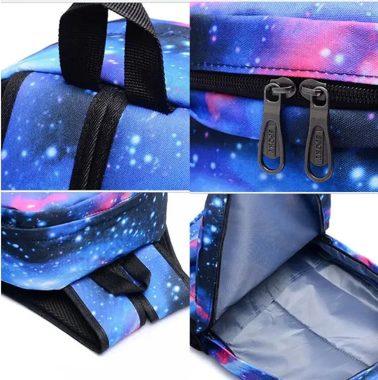 3pcs CR7 Backpacks Simple Style Lightweight