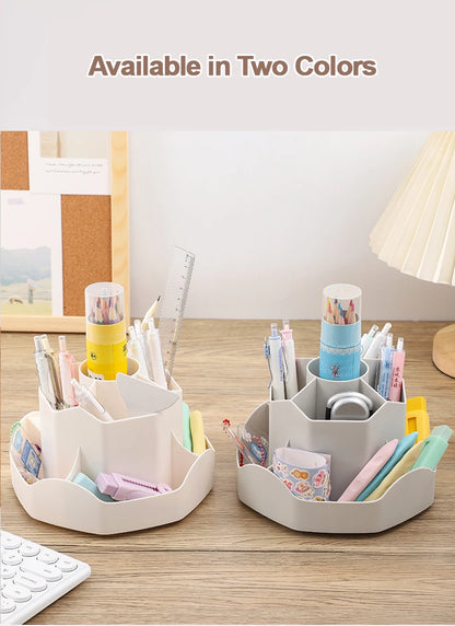 Large Capacity Plastic Rotating Pen Holder Storage Box