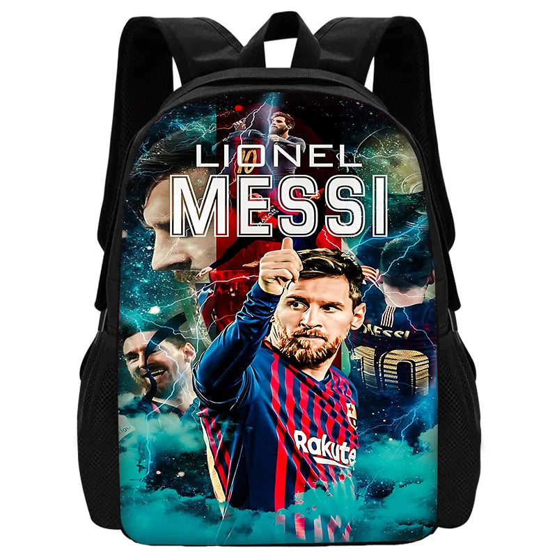 Football Star Child School Backpack With Shoulder Bag Pencil Bags