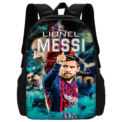 Football Star Child School Backpack With Shoulder Bag Pencil Bags