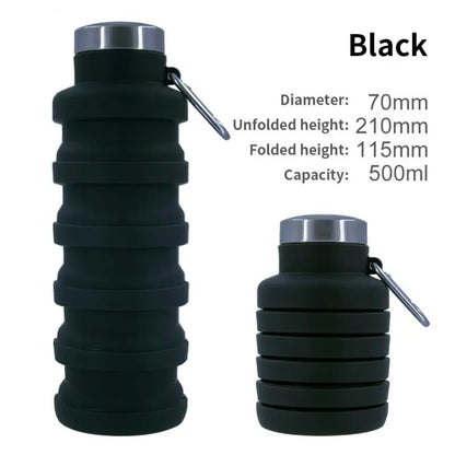 Collapsible Silicone Water Bottle – BPA-Free, Space-Saving, Reusable & Travel-Friendly Design