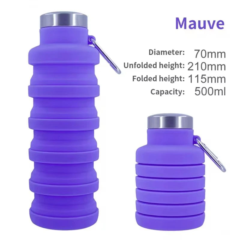 Collapsible Silicone Water Bottle – BPA-Free, Space-Saving, Reusable & Travel-Friendly Design