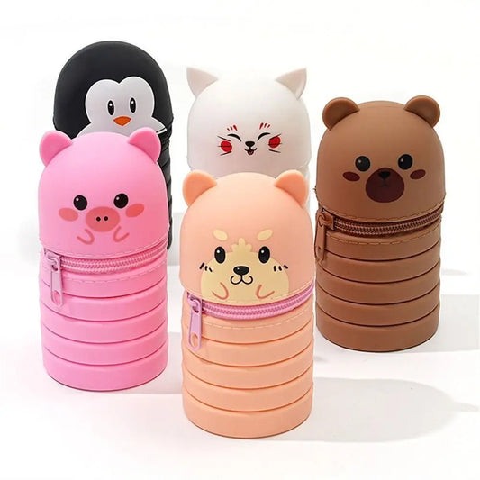 Cartoon Silicone Pencil Case Animal Shape