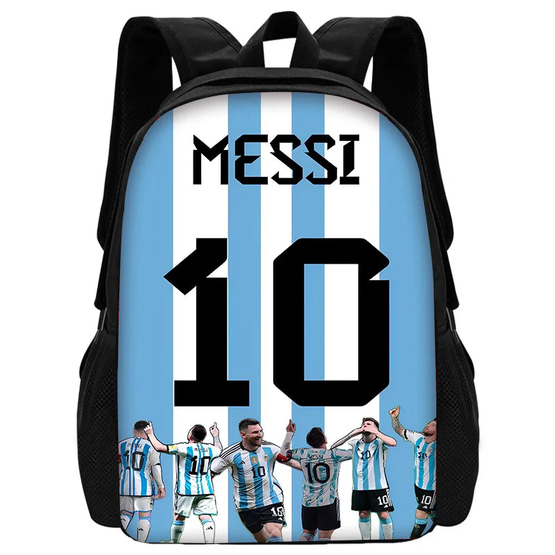 Football Star Child School Backpack With Shoulder Bag Pencil Bags