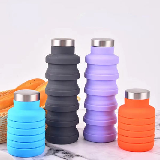 Collapsible Silicone Water Bottle – BPA-Free, Space-Saving, Reusable & Travel-Friendly Design