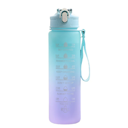 Motivational Time-Marked Sports Water Bottle – BPA-Free, Leak-Proof & Portable with Straw Lid