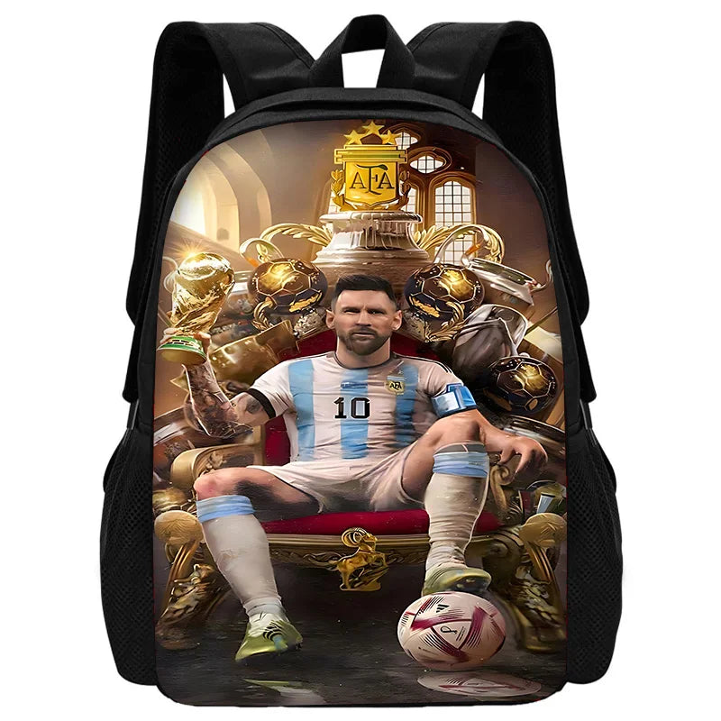 Football Star Child School Backpack With Shoulder Bag Pencil Bags