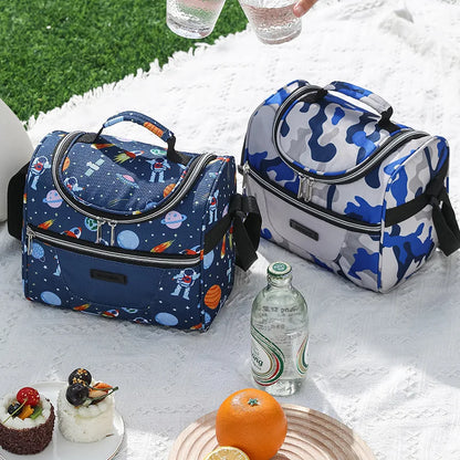Lunch Bags Portable Outdoor Picnic Office School Insulation Bag with Shoulder Strap
