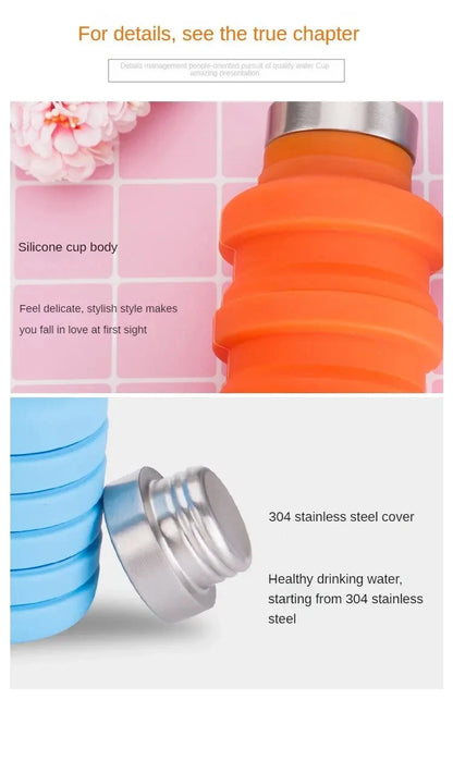 Collapsible Silicone Water Bottle – BPA-Free, Space-Saving, Reusable & Travel-Friendly Design