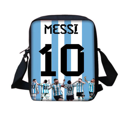 Football Star Child School Backpack With Shoulder Bag Pencil Bags