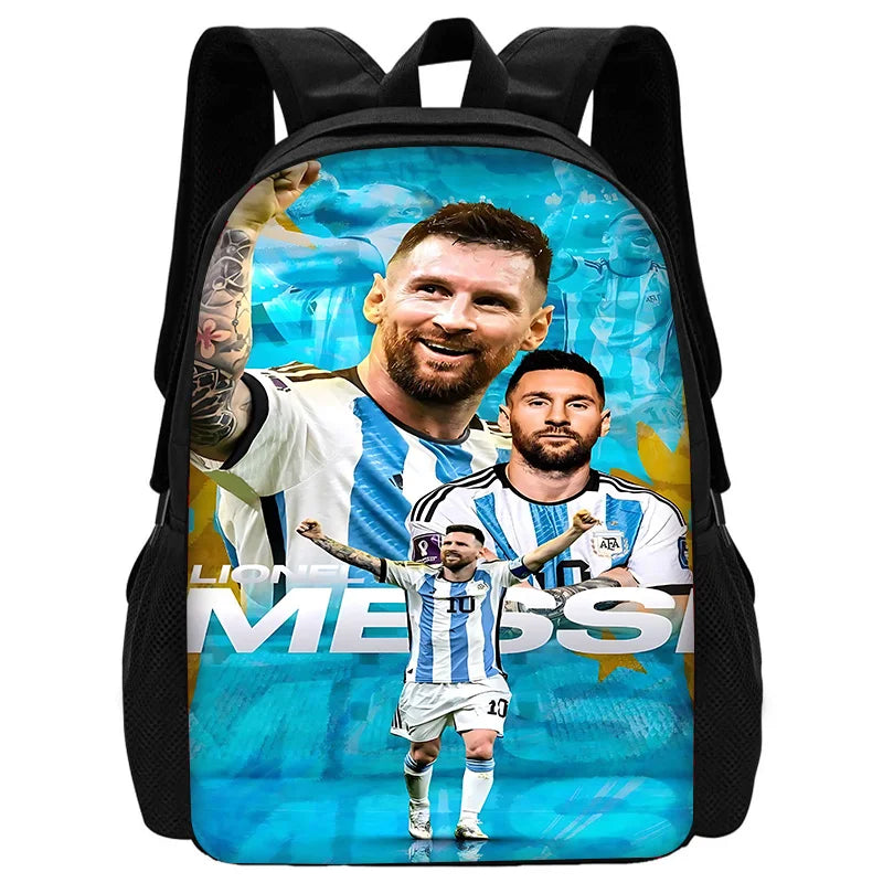 Football Star Child School Backpack With Shoulder Bag Pencil Bags