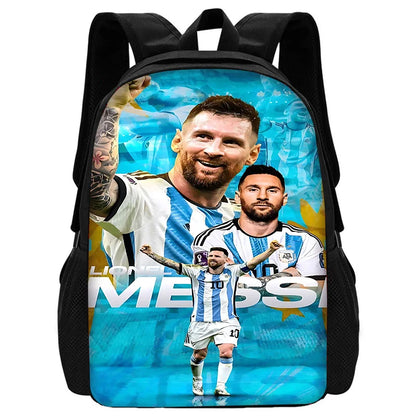 Football Star Child School Backpack With Shoulder Bag Pencil Bags