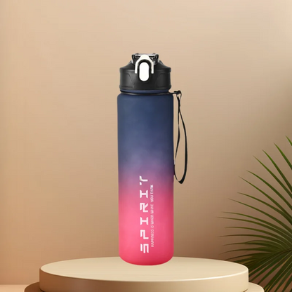 Motivational Time-Marked Sports Water Bottle – BPA-Free, Leak-Proof & Portable with Straw Lid