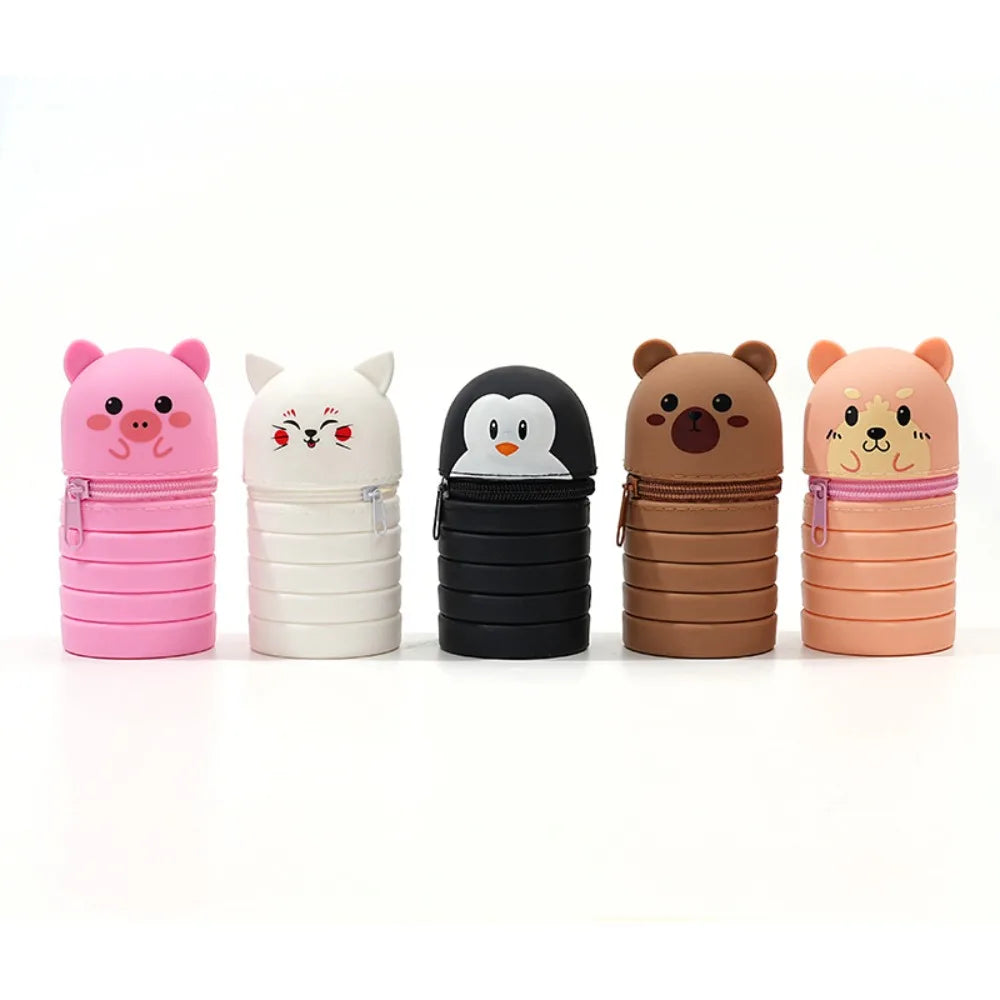 Cartoon Silicone Pencil Case Animal Shape