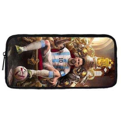 Football Star Child School Backpack With Shoulder Bag Pencil Bags