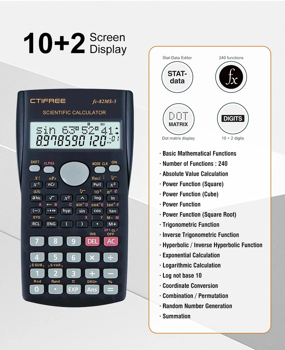 Scientific Calculator - Portable & Durable for Students